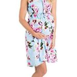 Baby be Mine Isla Sleeveless Hospital Nursing Gown Size S/M Blue Photo 2