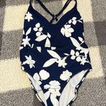 Cole of California Women’s Blue White Floral One Piece Swimsuit Retro Small Photo 11