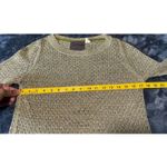 Anthropologie Guinevere Hemp Metallic Sweater Gold Sheer Open Knit Size M Photo 4