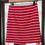 Banana Republic  Striped Pencil Skirt Size Petite 2 Red/White Photo 0