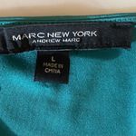 Marc New York  Women’s Size L Teal Ruched V-Neck Blouse Long Sleeve Photo 4