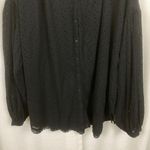 Free People Black Eyelet Cotton Madison Button Down Blouse Sz.L Photo 7