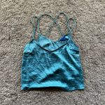 Aeropostale  Denim Blue Silky Cross Strap Going Out Top Photo 0
