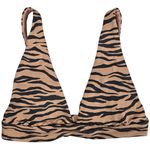 Aerie Pique Animal Print Tie Longline Triangle Bikini Top M NWT Photo 0