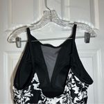 Time & Tru White/Black Print Mesh High Neck One Piece Swimsuit 1X Photo 6