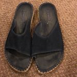 Burberry Black Espadrille Low Wedge Slide Sandals Size 8 Photo 1