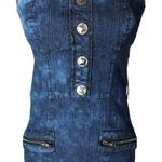 Apple Bottoms Vintage Bodycon Strapless Faded Denim Mini Dress Photo 1