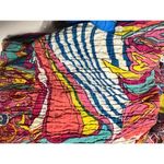 Sandy Starkman Dress Womens Medium Multicolor Bohemian Maxi Smocked Vintage Blue Photo 5