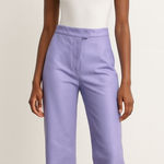 Newport News Vintage Leather Wide Leg Pants Size 6 Purple 90s Chic Retro Classic Photo 0