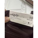 Edgely Women's Maroon/brown Faux Leather Pants Size 10 Slim Straight Ankle NWT Photo 4