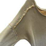 Venus  French Terry Boat Neck Distressed Ombre Studded Sweatshirt Womens Medium Photo 7