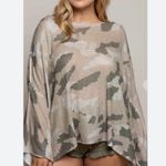 POL Camouflage Dolman Loose Knit Sweater Large Photo 0