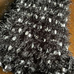 Vintage Black & White Fluffy Polka Dot Scarf Photo 4