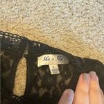 She & Sky Black lace crop top Photo 1