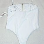 frankie's bikinis Flash High Leg White Zip One Piece Photo 6