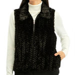 Alfred Dunner  black faux fur vest Size L Photo 0