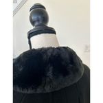 Vintage Donnybrook Black Wool Car Coat Faux Fur Trim Size 10 Photo 4