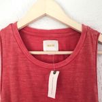 Anthropologie MAEVE Knotted Tank Top‎ Sleeveless Side Tie Burnout Anthro Faded Red XS New Photo 3