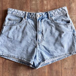 Bershka Light Wash Denim Mom Jean Shorts Size 10 Photo 0