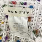 Main Strip  Womens Chunky Knit Sweater Size M Distressed Polka Dot Cozy Cream Photo 3