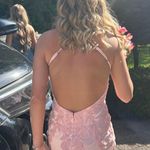 Prom Dress Silk Pink Size 2 Photo 1