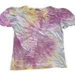 ZARA  Trafaluc Shirt Womens Medium Tie Dye Pastel Puff‎ Sleeve Top Photo 0