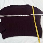 Brandy Melville Scoop Neck Maroon Knit Wool Long Sleeve Sweater Pullover Small Photo 3