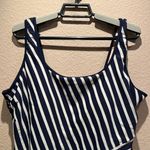 Lands' End  Women’s Striped Swimsuit Navy White Size 18 Photo 2