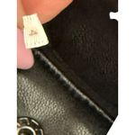 Free People Black Vegan Faux Leather Mini Skirt Women's Size 4 Snap Button Up Photo 4