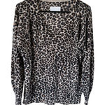 Zadig & Voltaire  Cashmere Leopard Print Vneck Sweater Photo 0