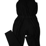 Eileen Fisher V Neck Surplice Bodice Tapered Leg Jumpsuit Black size 2/4 Petite Photo 0