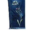 Max jeans  Women's Straight Leg Short Floral Cropped  Embroidered Fringe SZ 10 Photo 3