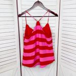 J.Crew Scalloped Striped Cami Halter Tank Top Shirt Pink Red 4 Photo 8