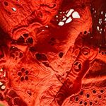 Three Floor Damsel Sweetheart Burnt Orange Overlay Tie Shoulder Eyelet Dress 6 Photo 12