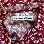 Reformation  Leora Floral Mini Dress Red 3/4 Sleeve Mini Party Casual Size 2 Photo 5