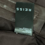 Reiss  Leiya Lamb Leather Moto Jacket In Berry Brownish Red Size 4 Photo 12