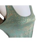 Bcg NWT Womens  Horizon Metallic Heathered Novelty Tank in Dark Forest - Sz 2X Photo 1
