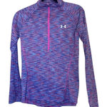 Under Armour  Pink and Blue Multicolor Half-Zip Pullover Size Small Top Photo 0