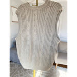 Ivy Crew Cable Knit Sweater Vest Quiet Luxury Old Money L Light Academia Size L Photo 2