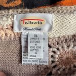 Talbots Vintage  Hand Knit Earth Tone Granny Square Button Down Cardigan Sweater Photo 5