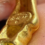 Givenchy Authentic Bamboo Gold Tone Hoop Earrings Vintage Photo 3