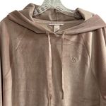Victoria's Secret Women's Pink/Beige Ribbed Velour Hoodie Jacket Size M Photo 1