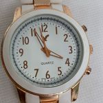 AEO Watch Rose Gold & White tone 40mm Round case watch quartz size 6.5” running Photo 2