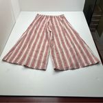 Bryn Walker  Ella Red White Striped Wide Leg Cropped Linen Pant Womens Size Small Photo 12