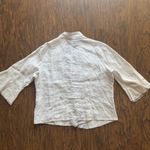 Multiples  White Linen Womens Jacket White Ruffle Buttons Flare Sleeve Size XL Photo 3