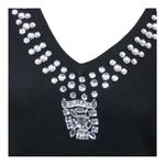 Global Chic by IMAN Touch of Cashmere Blk Sweater / Tunic with jeweled neckline. Black Size XS Photo 2