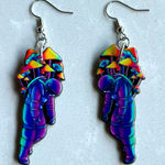 Trippy Space Flight Earrings Purple Photo 0