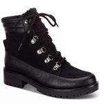 Style & Co Winter Boots Size 9.5 Black Lace Up Block Heel Memory Foam Comfort Photo 0