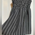 Purple Snow Black & White Striped Tank Top Romper w Layered Skirt Dress Size LG Photo 4