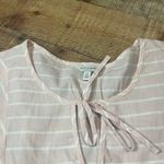 Lucky Brand | Women's 100% Cotton Pink White Festival Flowy Pullover Blouse Sz L Photo 3